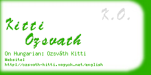 kitti ozsvath business card